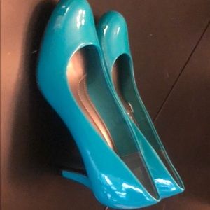 Teal Patent Heels
